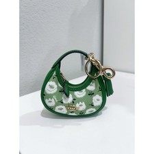 CBL08 Coach Mini Carmen Bag Charm With Floral Print NWT