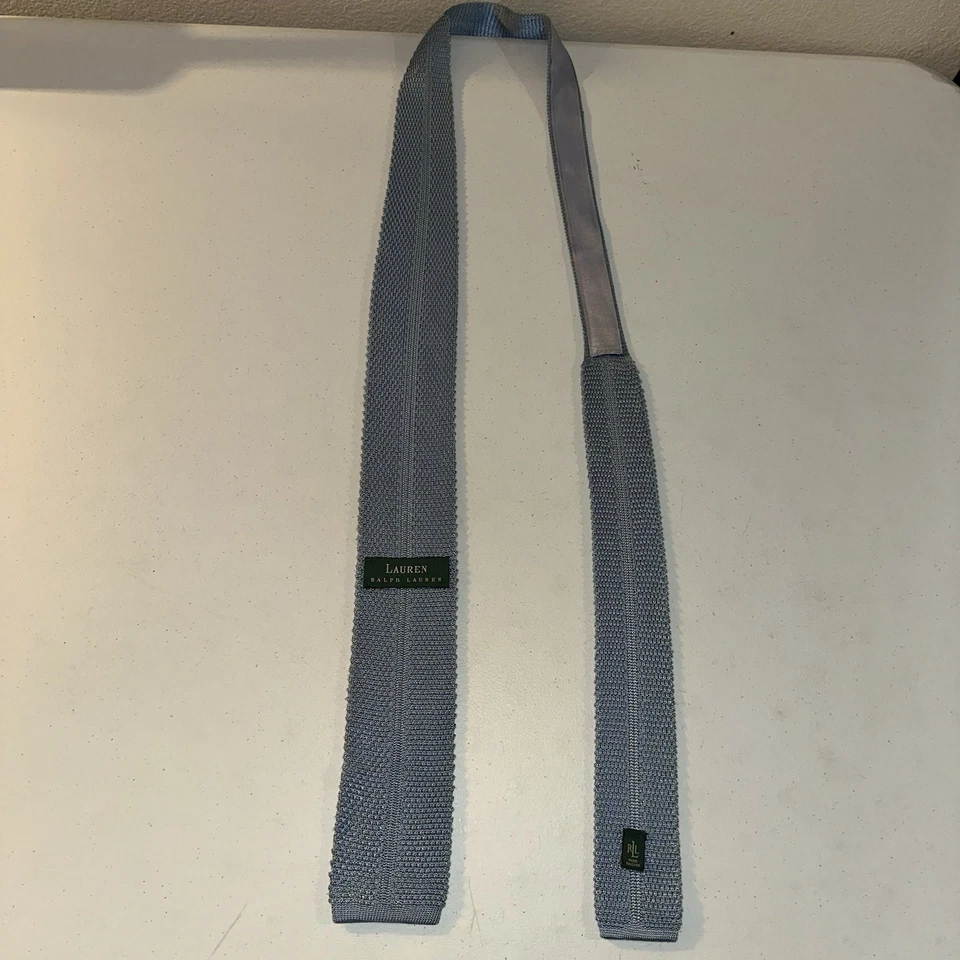 Corbata inferior plana tejida 100 % seda hecha a mano en Italia Lauren Ralph Lauren 59x2,5 Foto 4 de 4