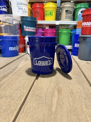 #ad Blue Lowes Mini Buckets With Lid $2.00