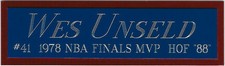 WES UNSELD WASHINGTON BULLETS NAMEPLATE FOR AUTOGRAPHED SIGNED BASKETBALL JERSEY