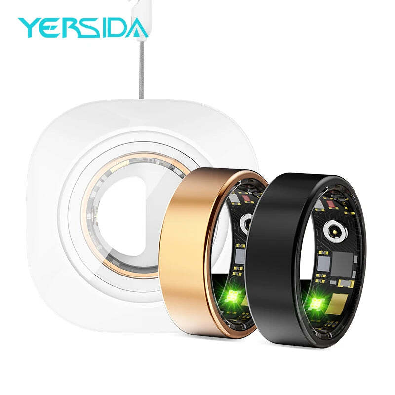 YERSIDA R11M Sport Smart Ring W/ Charging Case Sleep Monitoring Heart Rate Blood