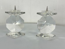 vintage Swarovski 2St. Kristall Kerzenhalter Kerzenständer Höhe 7,2 cm