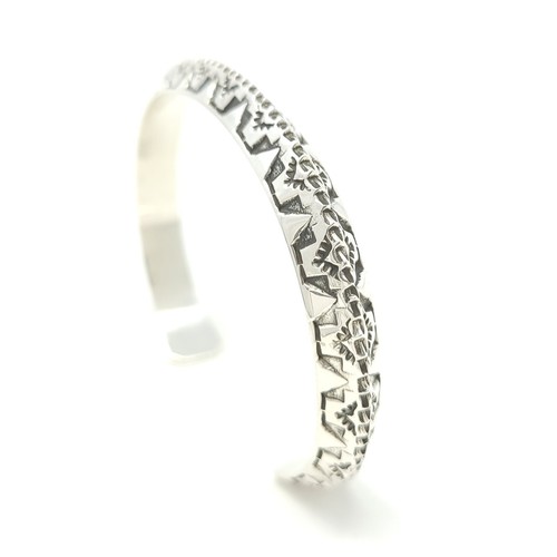 Brazalete Apilador Triángulo Brazalete Adrian Reeves Largo Navajo Plata Esterlina - Imagen 9 de 9