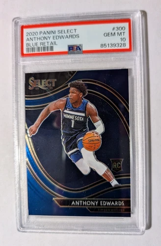 2021 Panini Select Blue Retail Anthony Edwards PSA 10 Rookie RC GEM Basketball