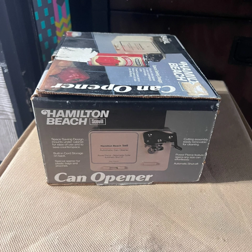 Hamilton Beach Scovill 840AL debajo del gabinete abrelatas eléctrico automático vintage Foto 3 de 4