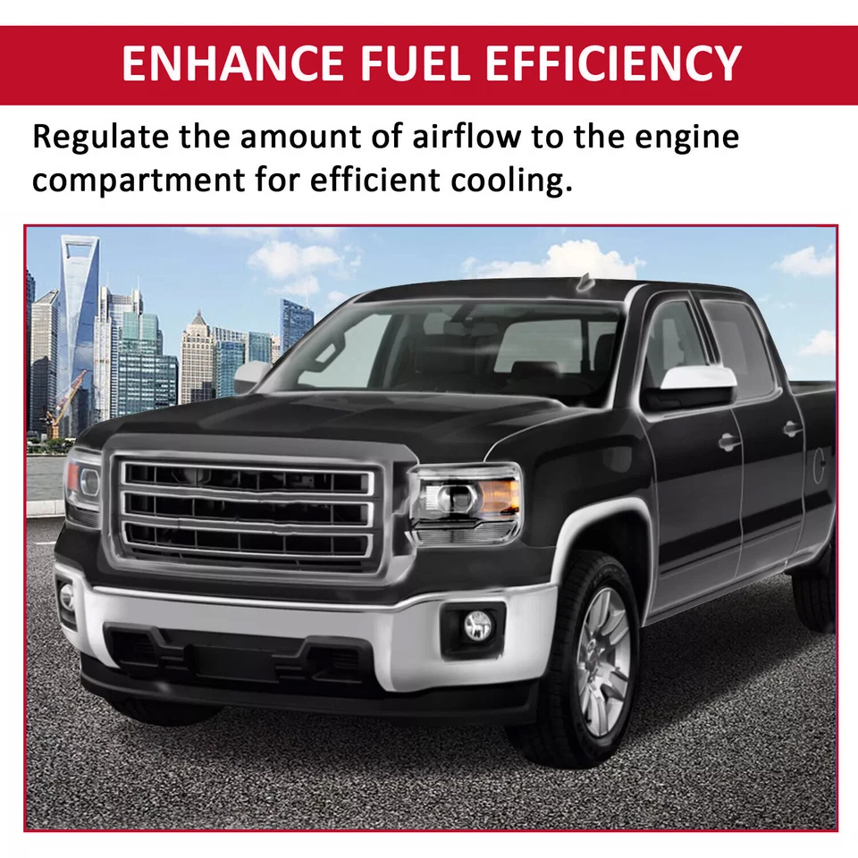 HECASA Bumper Grille Shutter Bracket For 2014-2019 GMC Sierra 1500 2500HD 3500HD Foto 3 de 4