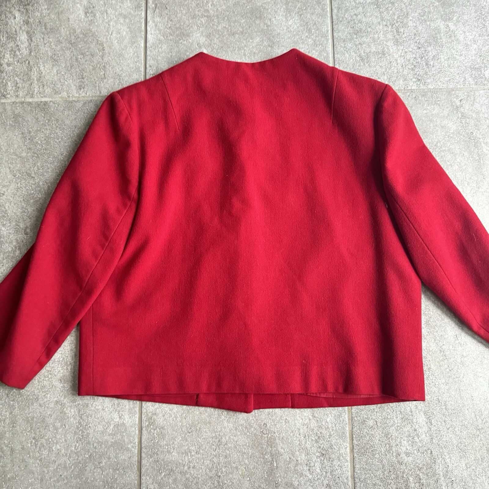 Red Pendleton Button Down 100% Wool Blazer Jacket… - image 9