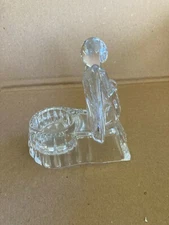 € Crystal Clear Angel Tea Lite Candle Holder  6" H x 5" W