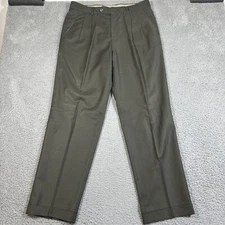 Ballin Super 120's Wool Dress Pants Green Pleated Business sz 36 Men’s