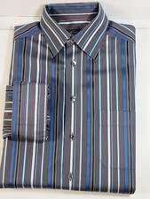 Mint Men's ETON striped long sleeve shirt,Dry-Cleaned,size 15.5-39 SWEDEN 295
