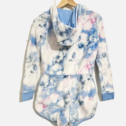 Art Class Pink & Blue Fuzzy Hoodie Shortall Pajamas Girls Size 10/12 - Picture 2 of 12