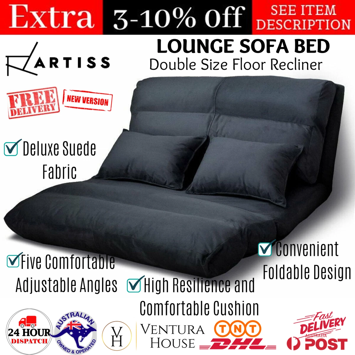 Artiss lounge sofa sale bed