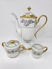 Vtg D  C Limoges France 5 Piece Floral Tea, Coffee Pot, Cream  Sugar Set 1911