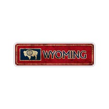 Wyoming State Flag Vintage Sign Wyomingites Gift Wall D cor Aluminum Sign