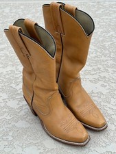 FRYE 7082 IJI5094 TAN WESTERN WOMEN'S BOOTS-USA MADE-SIZE 6B