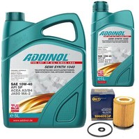 MotoröL Set Addinol 10W-40 Semi Synth 6 Liter + ÖLfilter FüR Mercedes B-Klasse