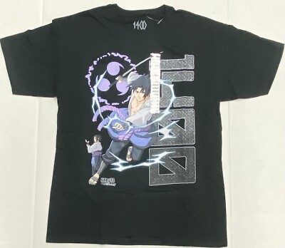 1400 Viz Naruto Shippuden Sasuke Uchiha Black Adult Large Tee