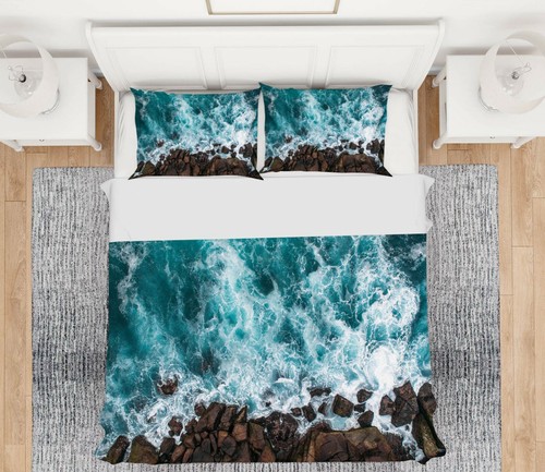 3D Ferocious Waves 199 Bed Pillowcases Quilt