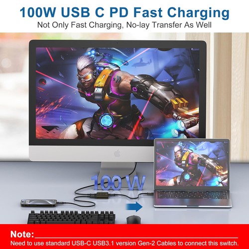 Type-C Switcher 8K 60Hz HD Screen Cutter 10Gbps PD100W Full Function Interface - Zdjęcie 11 z 12