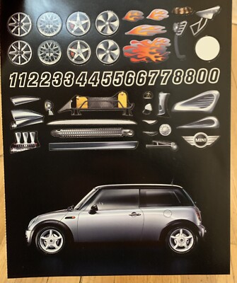 Funky VERY RARE 2002 Mini Cooper Mag Ad Stickers Like Sales Brochure Catalog UK