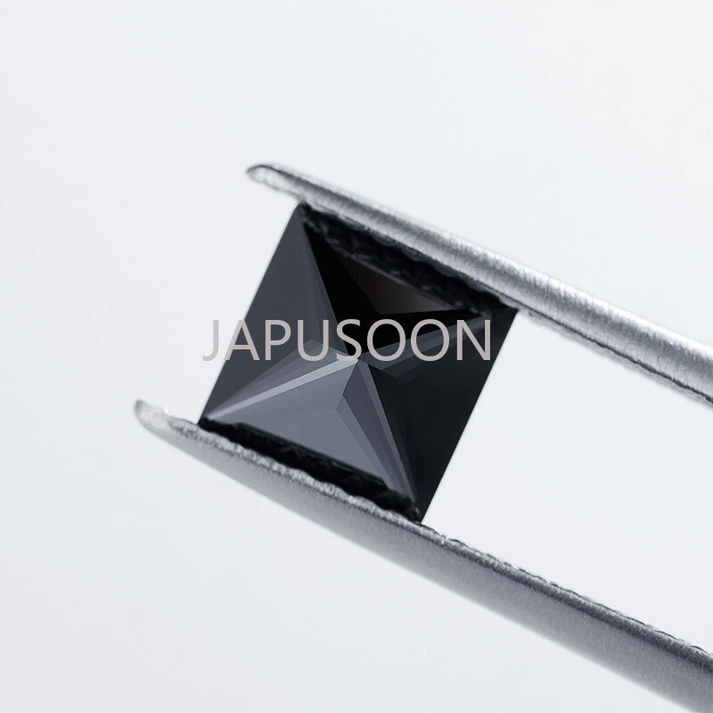 1~ 3 ct VVS1 Black Color Princess Excellent Cut Moissanite Loose Gemstones & GRA - Image 4 of 4