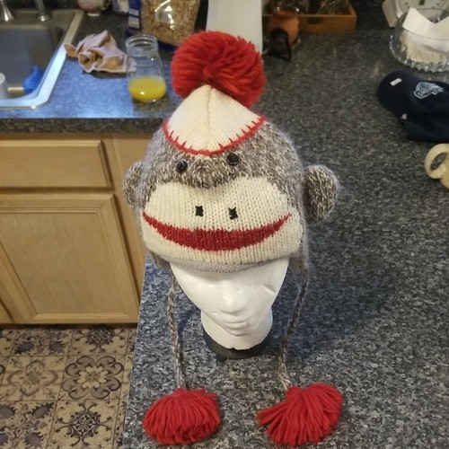 SOCK MONKEY HAT deLux Classic CUTE gray 