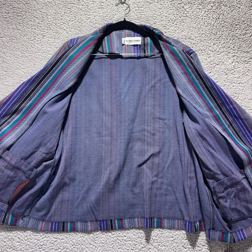 Alfred Dunner Purple Multicolor Striped Blazer Jacket Size 40 (Chest 46) - Picture 2 of 8