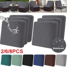 2/6/8Pcs Patio Stretch Sofa Cushion Cover Outdoor Cushion Cover Chair Seat Cover