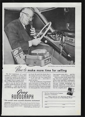 Gray Manufacturing Audograph Dictation Machine Vintage Print Ad 1953