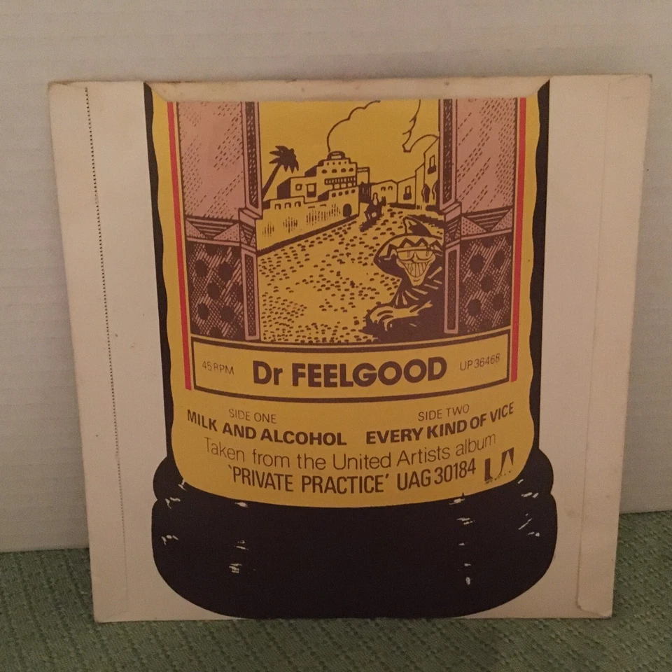 DR FEELGOOD - MILK AND ALCOHOL / EVERY KIND OF VICE - UK IMPORT 7” 45 RPM SINGLE - Image 2 of 4