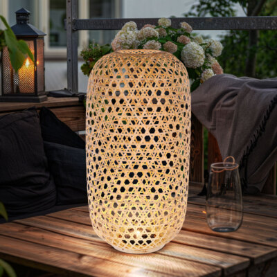 Solarlampe Stehleuchte Auenleuchte LED Bambus Korbgeflecht Laterne  Terrasse 9007371496761 | eBay.de