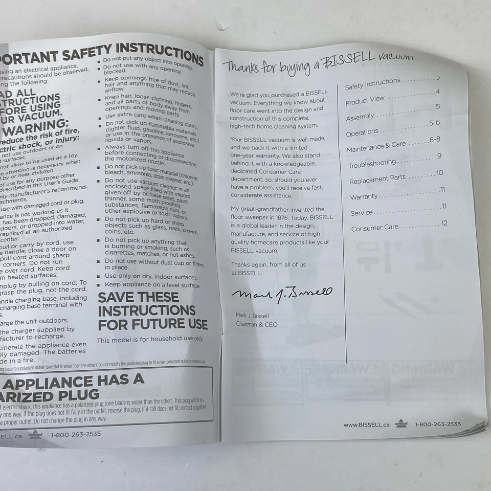 Bissell 1189 Series Manual Hard Floor Expert 2-IN-1 Cyclonic Cordless Vacuum - Image 3 of 3