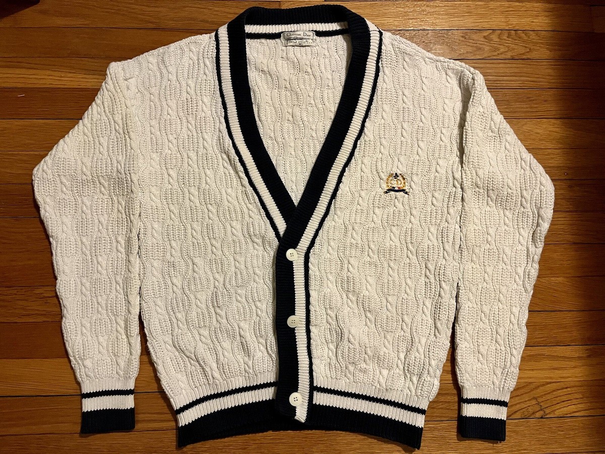 Rare Vintage 80s Christian Dior Knit Croquet Cardigan With Rare Vintage 80s Christian Dior Knit Croquet Cardigan With