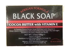 African Formula Black Soap Cocoa Butter with Vitamin E 3.5 oz (Pack of 6)
