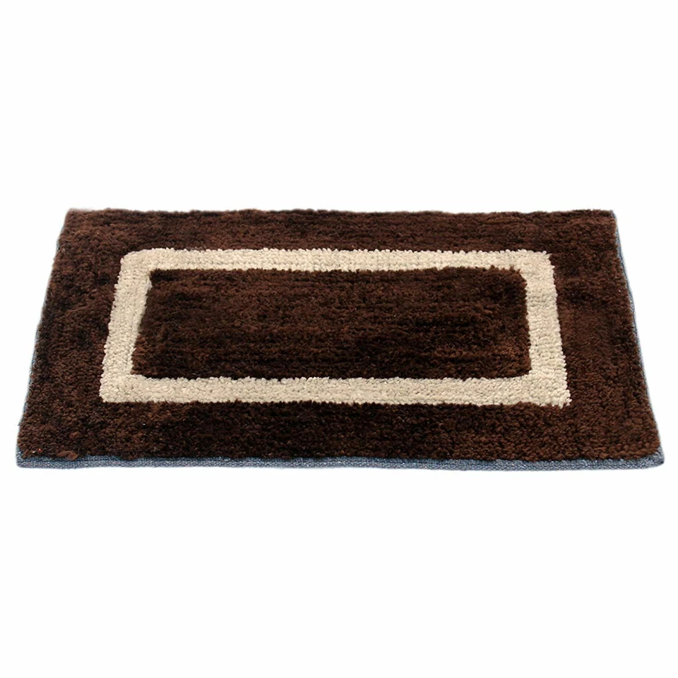 Alfombrilla Puerta Estilo Artesanal Eco Serie 2 Piezas Mezcla Algodón 16"x24" Gris y Marrón Foto 2 de 4