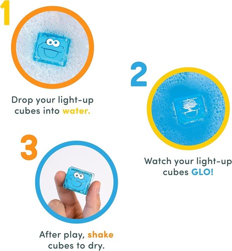 X Sesame Street Water-Activated Light-Up Cubes for Sensory Play Cookie Monster - Picture 5 of 8