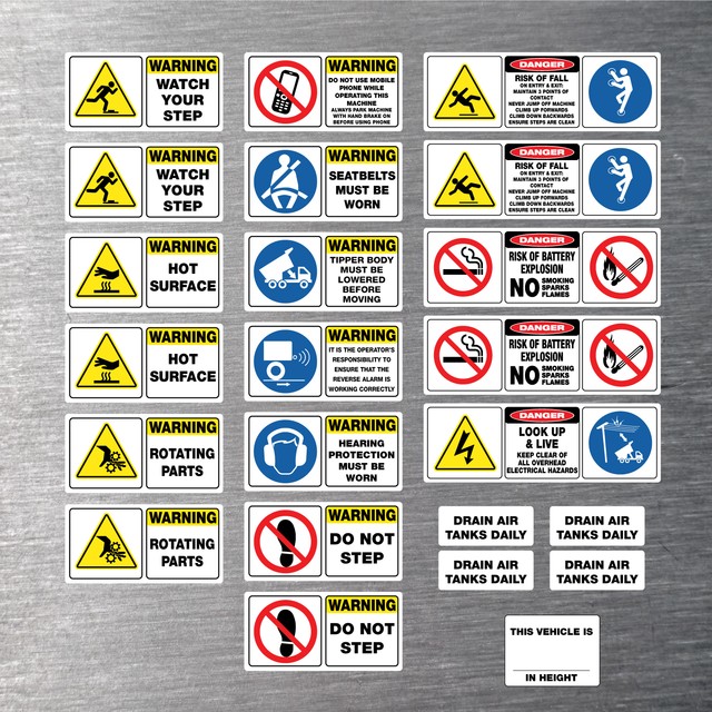 Tipper Truck & trailer risk assessment safety stickers full kit 42