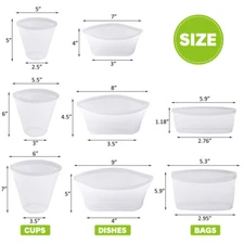 8PCS Bolsas de reutilizables embalaje de almacenamiento de alimentos plástico