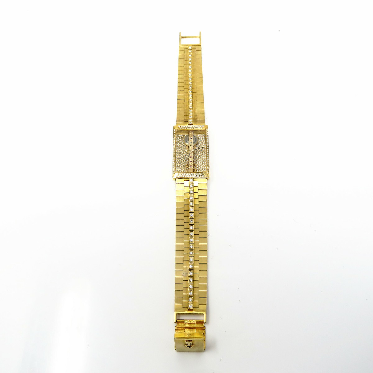 NYJEWEL Corum Golden Bridge 18k Gold 4ct Diamond Skeleton Bracelet