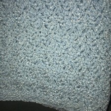 Handmade Crocheted Ocean Blue Baby Blanket 33x38 Super Soft