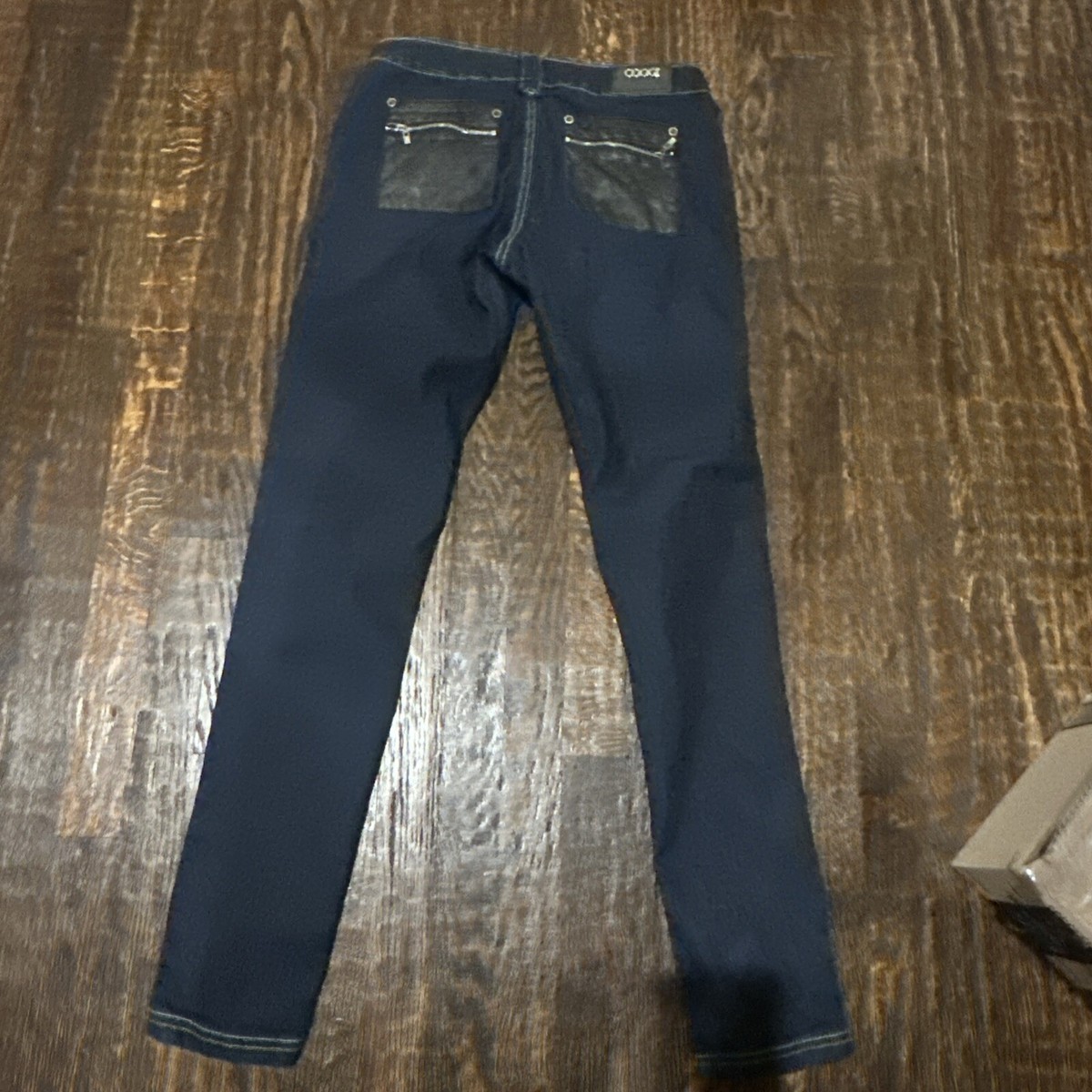 COOGI ダークデニム W48 L36 Coogi Jeans Womens 48 Dark Blue Skinny Faux Leather | eBay