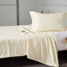 600 TC 100 Egyptian Cotton All Size Soft Ivory Cream Solid" All Bedding Items