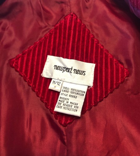 RAR Newport News langer Cordmantel Gr. 11/12 rot Taschen gefüttert Vintage 80er - Bild 16 von 18