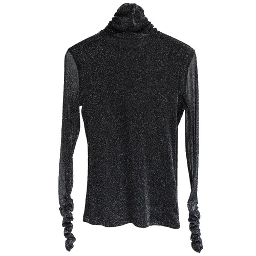 Sexy Ladies Womens Lace Sheer High Turtleneck Mesh Tee Tops Blouse Shirts Party - Picture 15 of 21