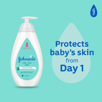 JOHNSON'S Milk + Rice Baby Bath - 500ml | Skin Healthier Formula