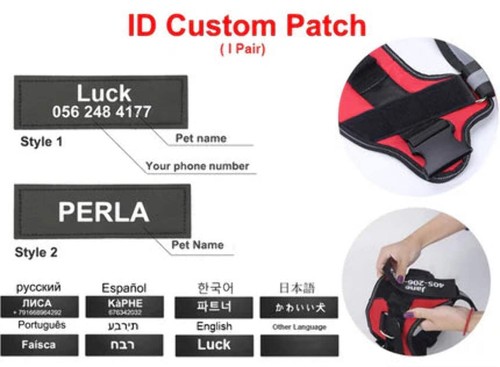 1 Pair (2pcs) Personalised Tags Patch For K9 Dog Harness Tag Label ID Text - Picture 6 of 7