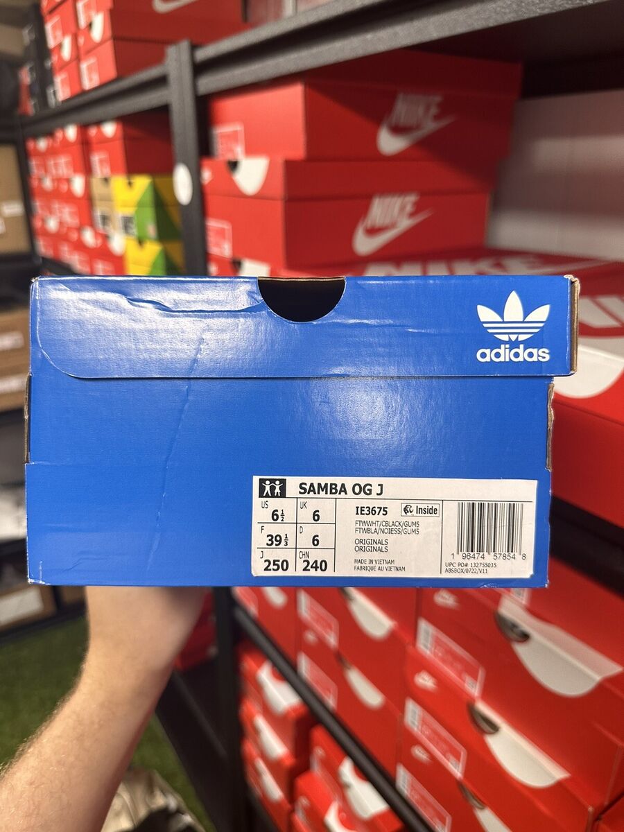 adidas Samba OG Cloud White Core Black (Youth) (Sizes 4Y-7Y adidas Samba OG Cloud White Core Black (Youth) (Sizes 4Y-7Y