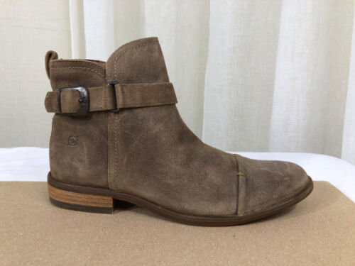 NEW BORN Deya Buckle & Zip Ankle Bootie US 6,5 Natural Taupe Distressed Leather
