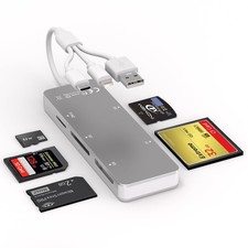 Memory Stick Pro Duo Adapter, 5-in-1 Aluminum SD/TF/CF/MS/XD Picture Card Rea...