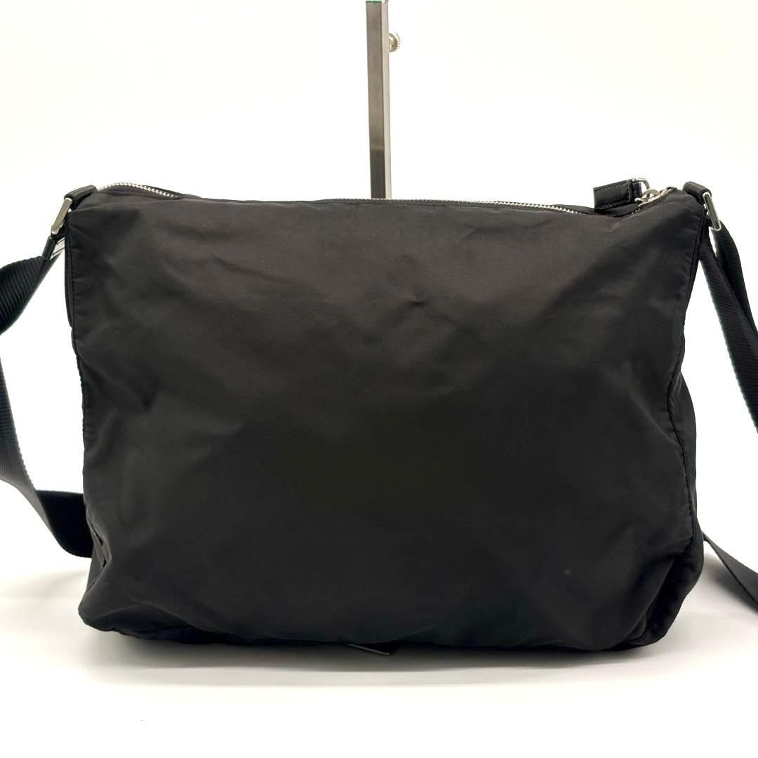 PRADA Triangle Plate Nylon Shoulder Bag Tote Bag Black thumbnail 3